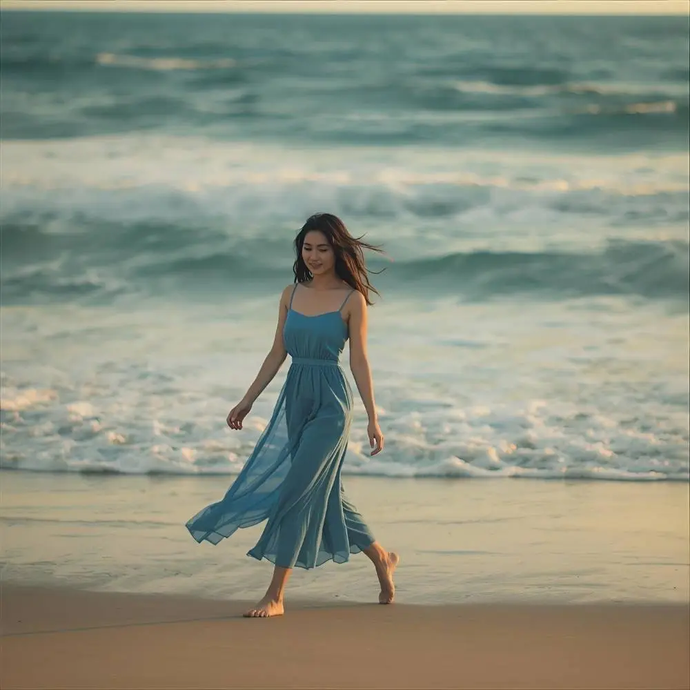 Beach Blue Dress Captions for Instagram