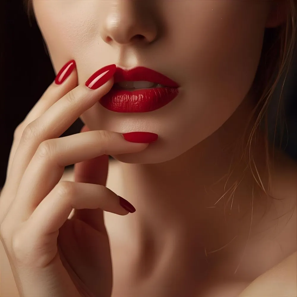 Flirty Red Nails Captions