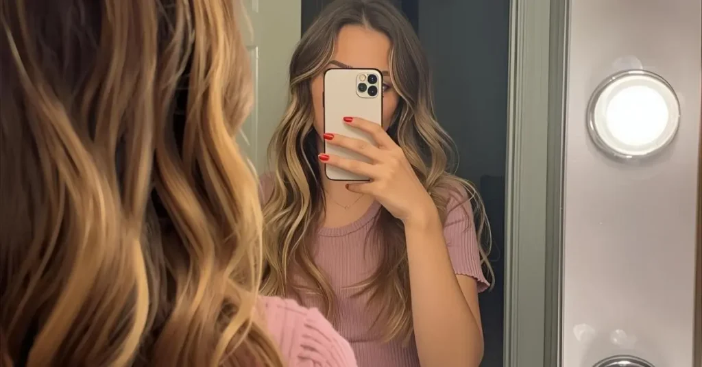 Selfie Highlight Hair Captions