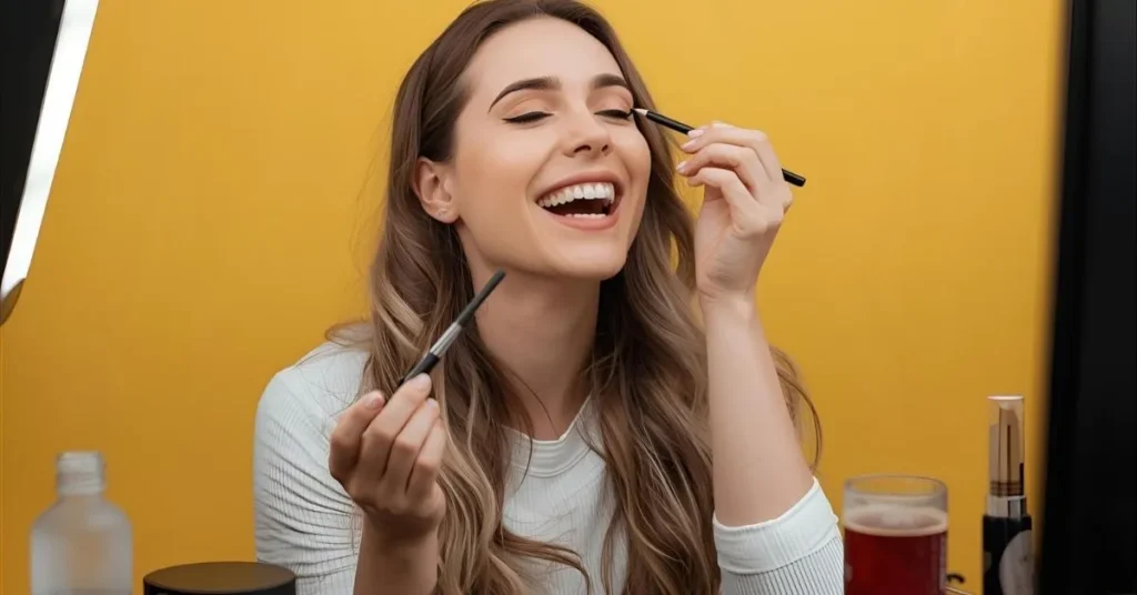 FUNNY EYE MAKEUP CAPTIONS