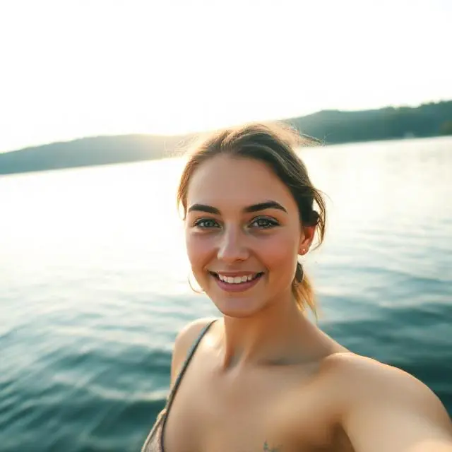 Selfie Lake View Captions