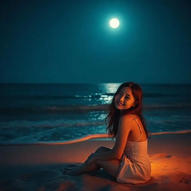 Cute Night Beach Captions for Instagram