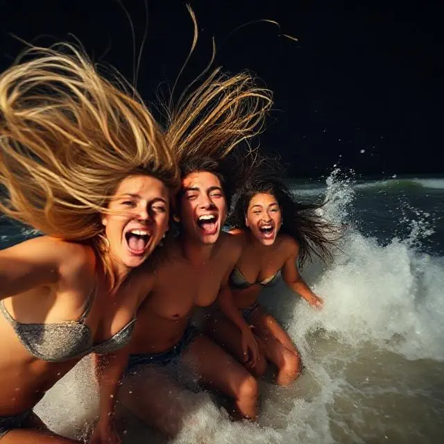 Funny Night Beach Captions