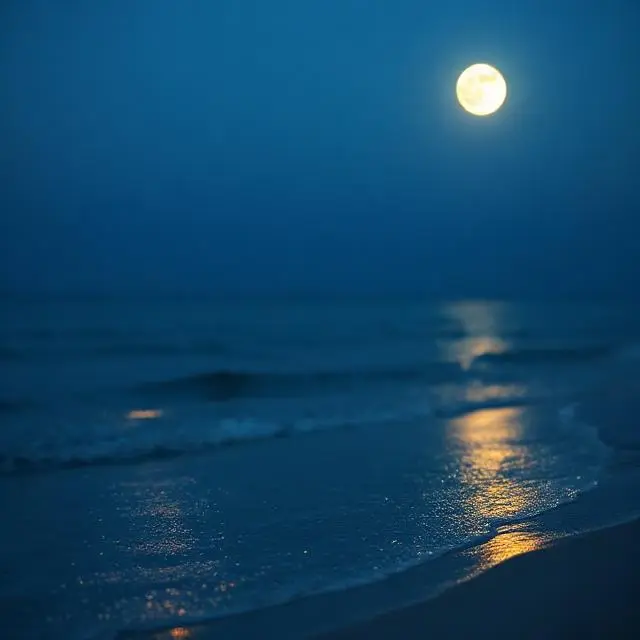 Aesthetic Night Beach Captions